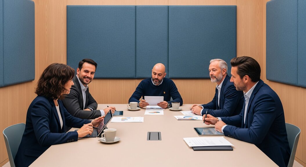 Team di consulenti con esperienza pluriennale riunito a un tavolo